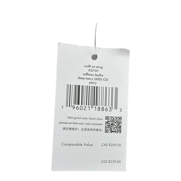 Kate Spade Perry Saffiano Leather Crossbody Bag Wallet Berry NWT K8709 Reg $239 - Picture 6 of 6